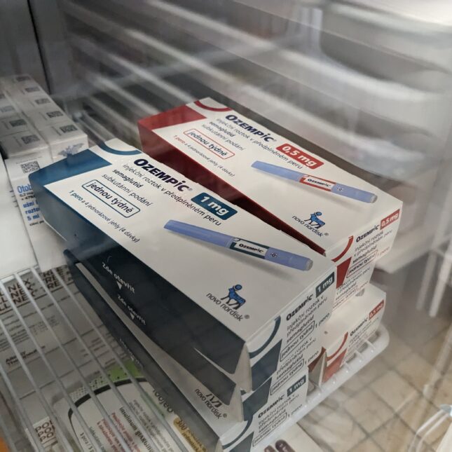 Boxes of Ozempic are placed inside a freezer -- biotech coverage from STAT