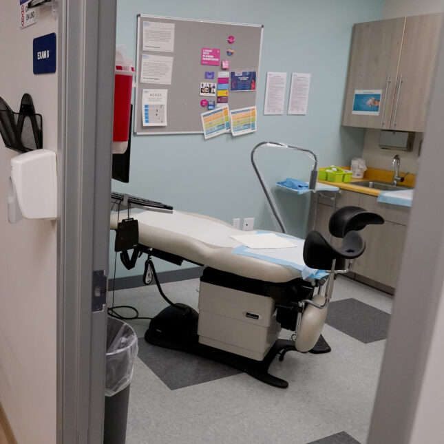 An unoccupied recovery area, left, and an abortion procedure room are seen. -- health policy coverage from STAT