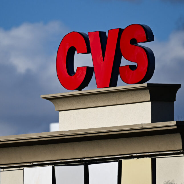 The CVS pharmacy logo is displayed on a sign above a CVS Health Corp. store in Las Vegas, Nevada on February 7, 2024. (Photo by Patrick T. Fallon / AFP) (Photo by PATRICK T. FALLON/AFP via Getty Images)